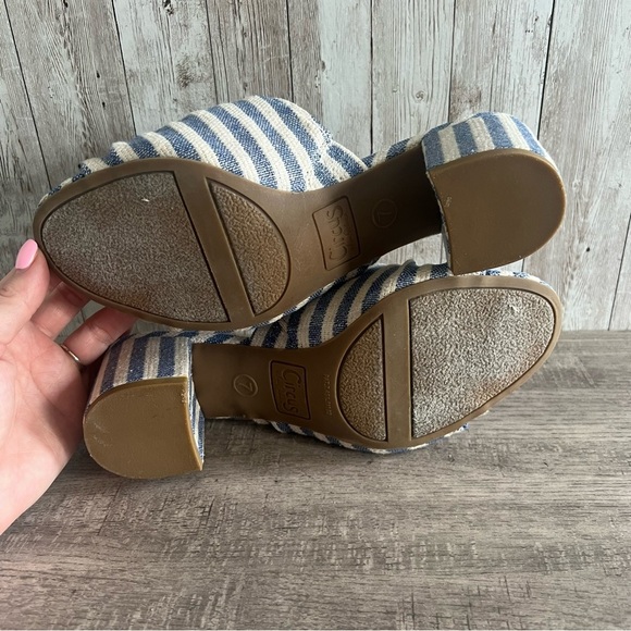Sam Edelman Palma Blue and White Striped Women's Sandals 7 - Picture 7 of 8